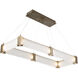 Parallel LED Gilded Brass Linear Pendant Ceiling Light in Smoke Granite, 2700K LED, Rectangular