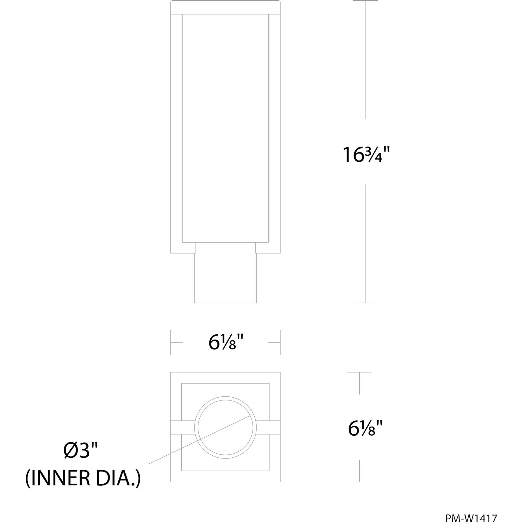 Ledge LED 16.8 inch Black Outdoor Post Lighting in 2700K