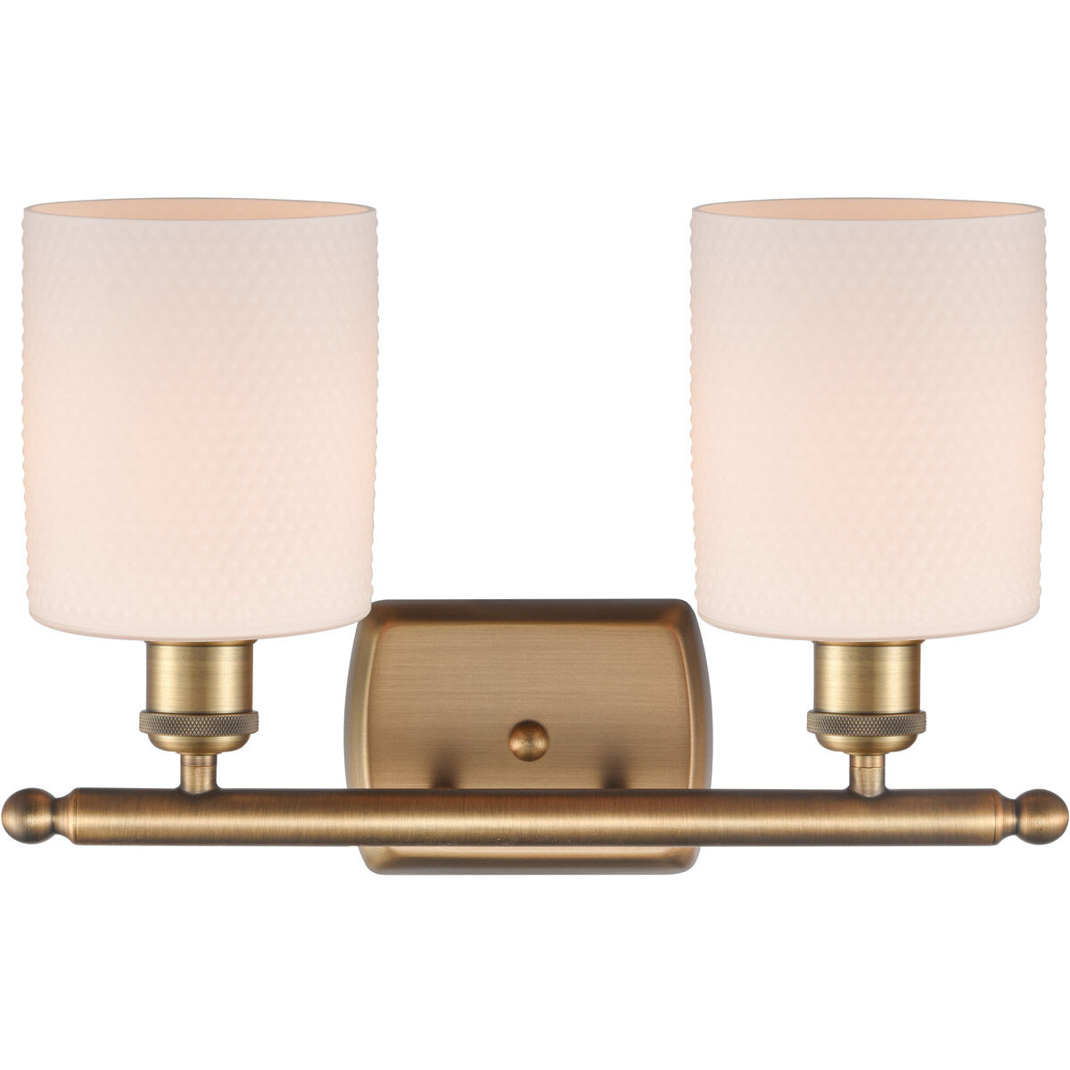 Ballston Cobbleskill LED 16 inch Brushed Brass Bath Vanity Light Wall Light in Matte White Glass, Ballston