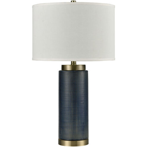 Concettas 28 inch 150.00 watt Blue with Antique Brass Table Lamp Portable Light