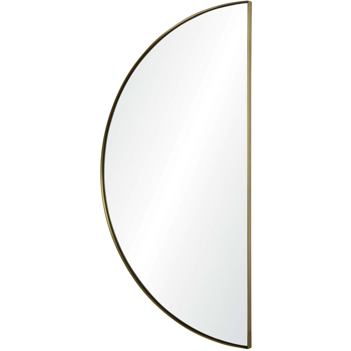 Halfmoon 40 X 20.5 inch Satin Brass Wall Mirror, Medium Semicircle