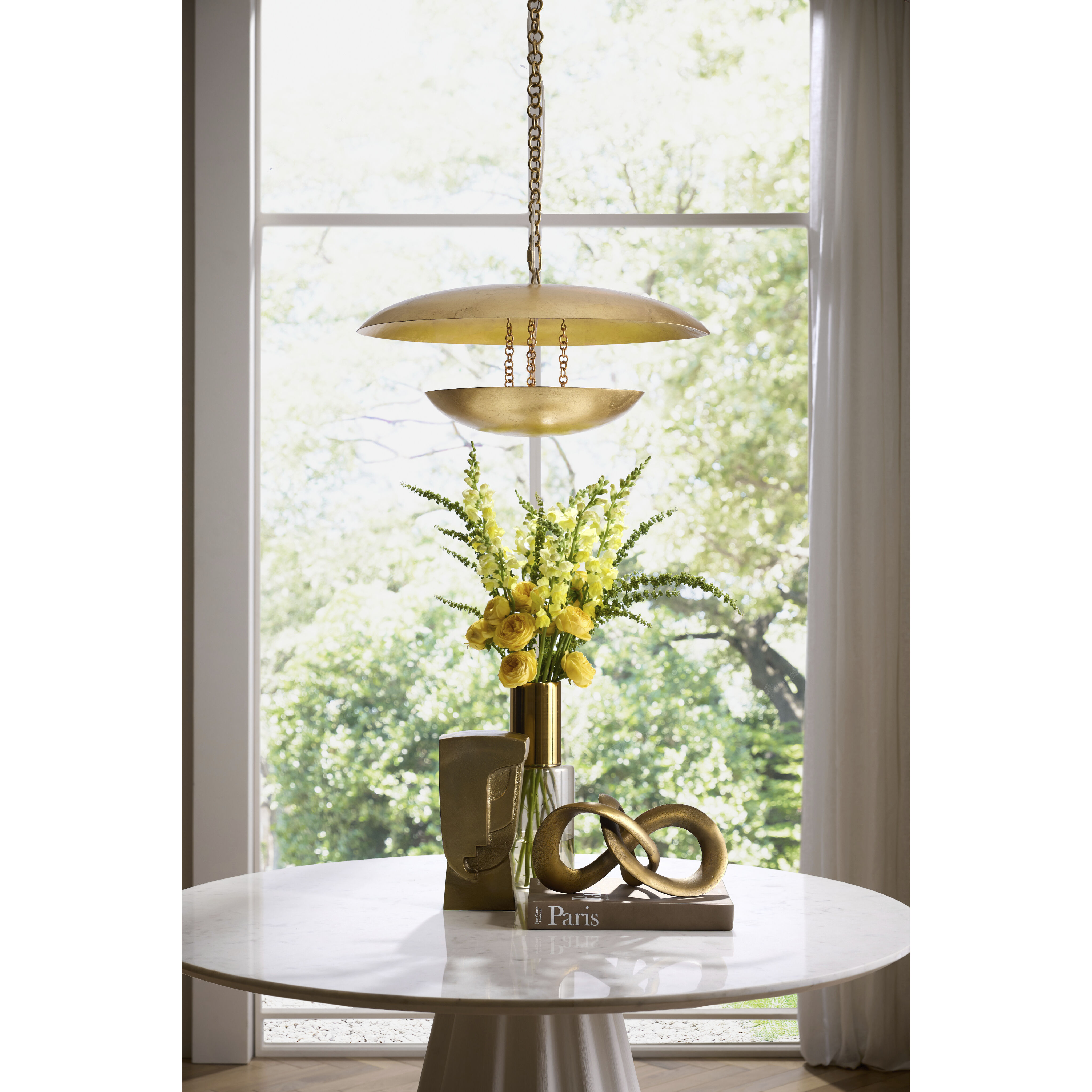 Florko 3 Light 24.5 inch Gold Leaf Chandelier Ceiling Light, Small