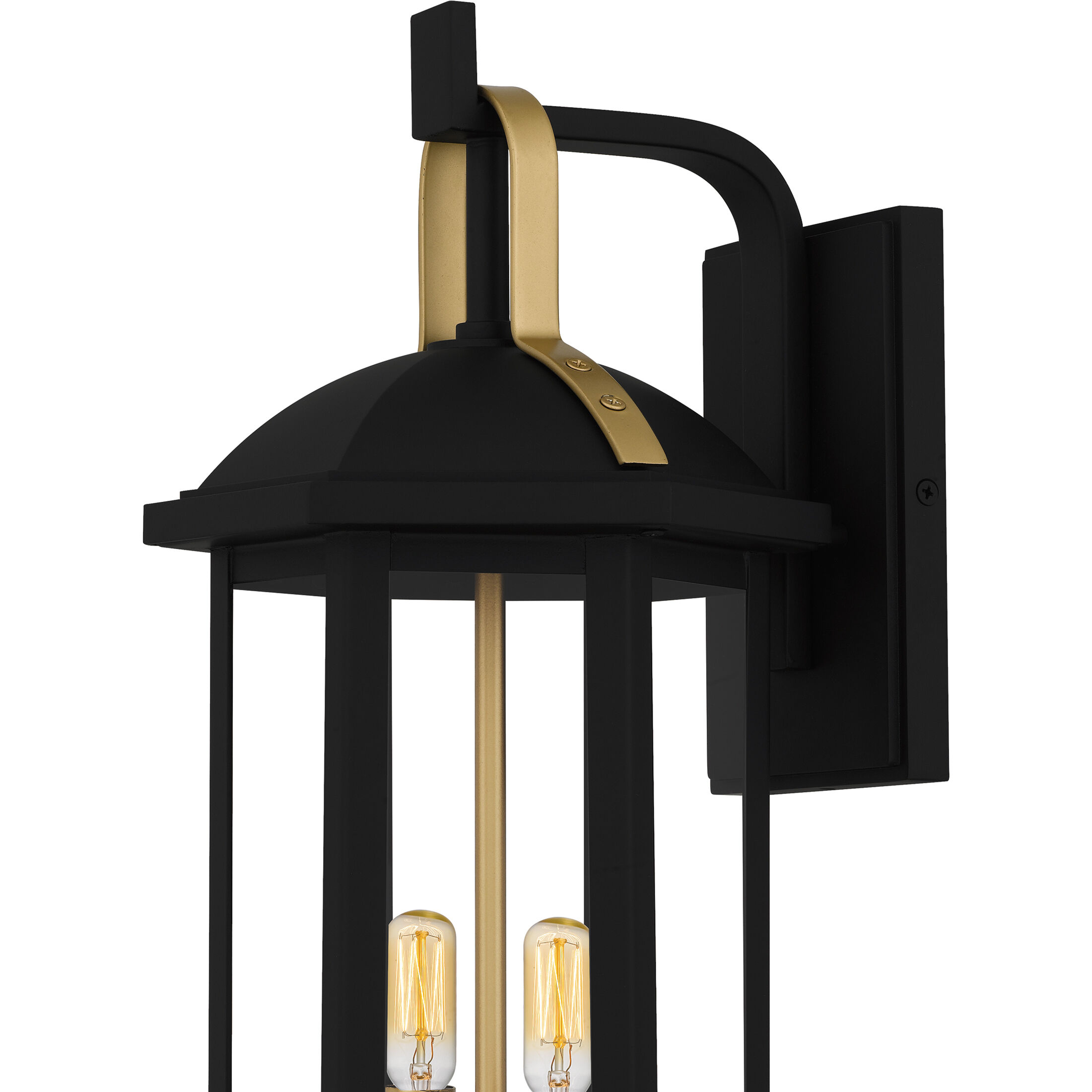 Crestfield 2 Light 19.75 inch Matte Black Outdoor Wall Lantern, Medium