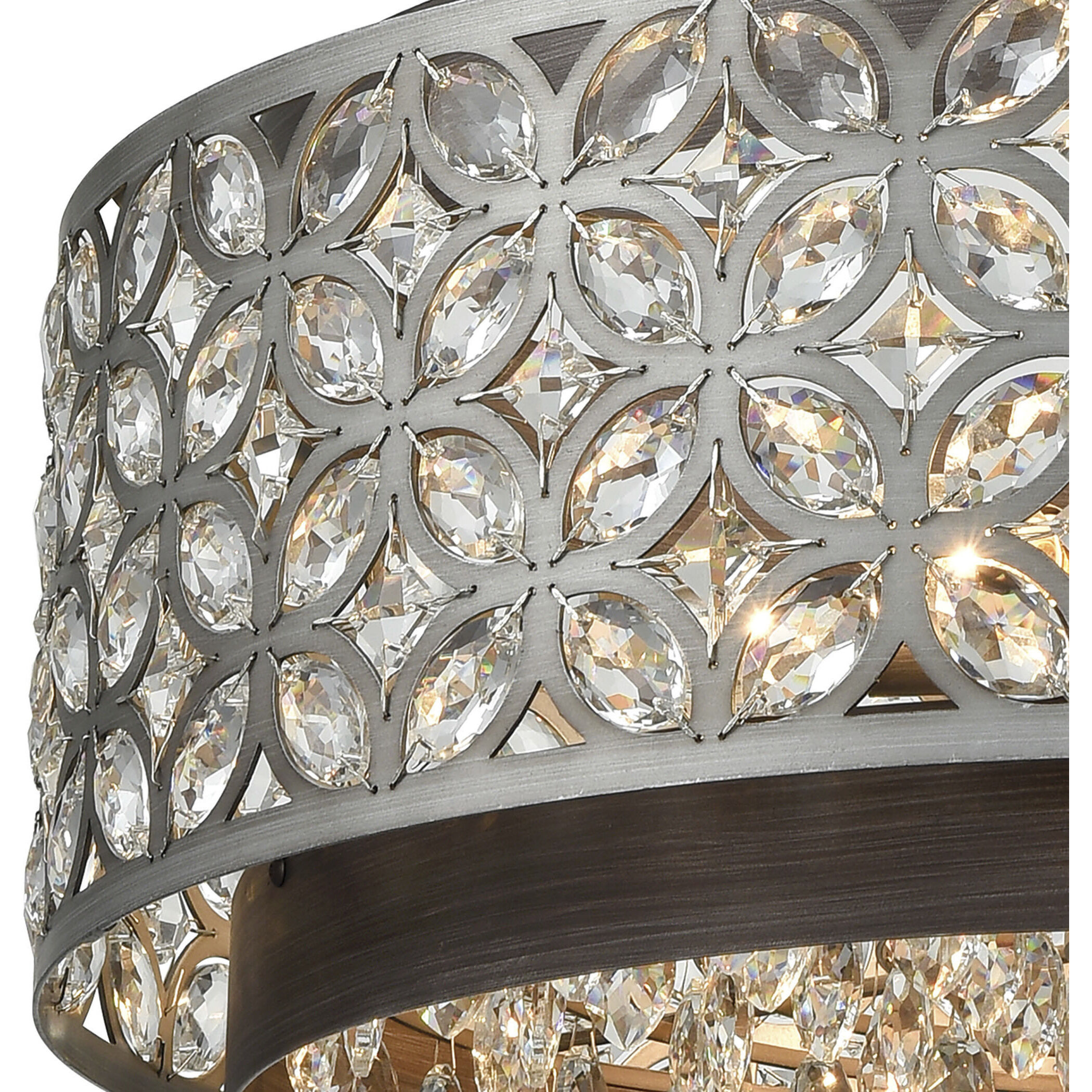 Rosslyn 6 Light 22 inch Weathered Zinc Chandelier Ceiling Light