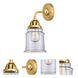 Nouveau 2 Canton 1 Light 6 inch Satin Gold Sconce Wall Light in Clear Glass