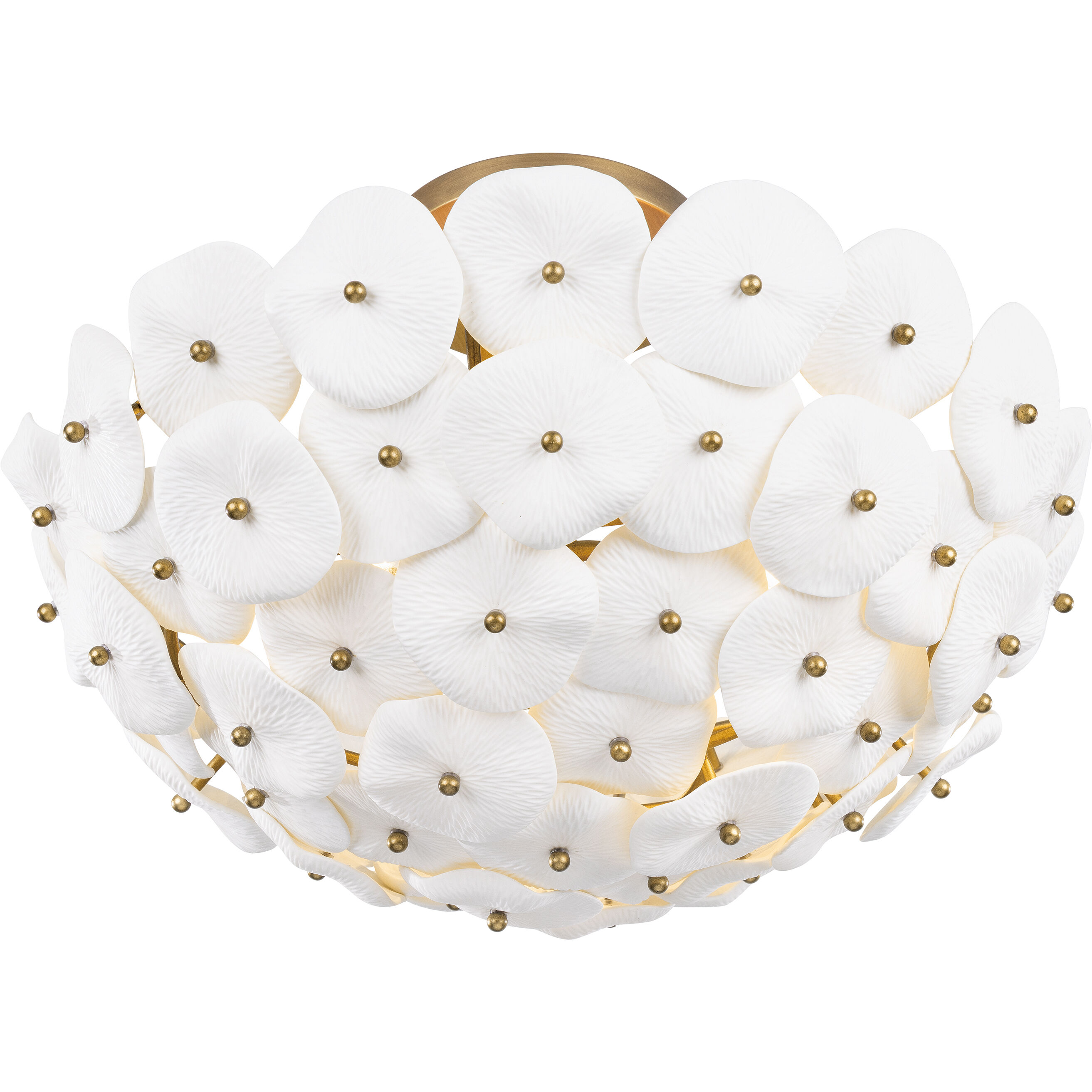 Coastlyn 3 Light 22 inch Legacy Brass Semi-Flush Mount Ceiling Light