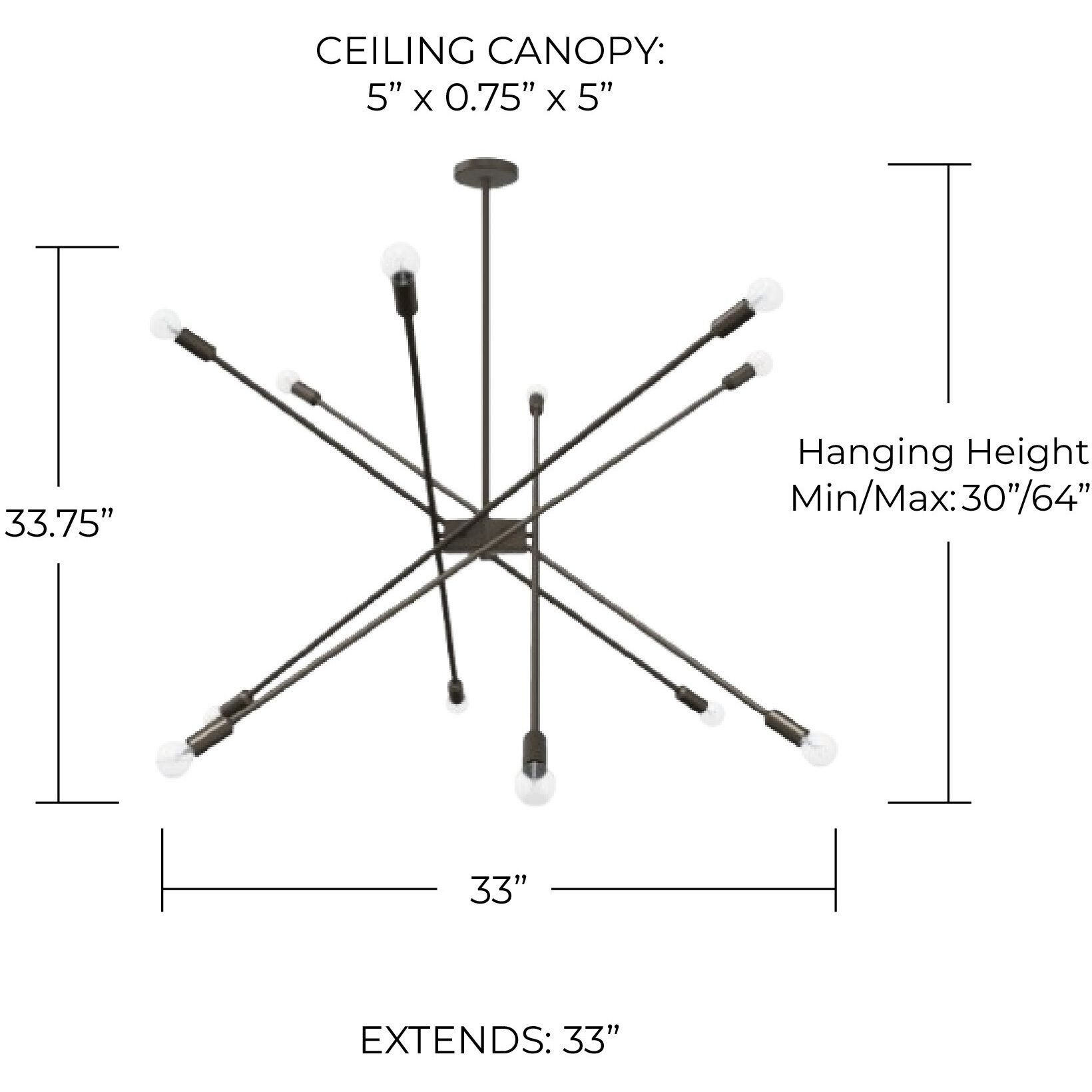 Kris 12 Light 33 inch Nordic Grey Chandelier Ceiling Light