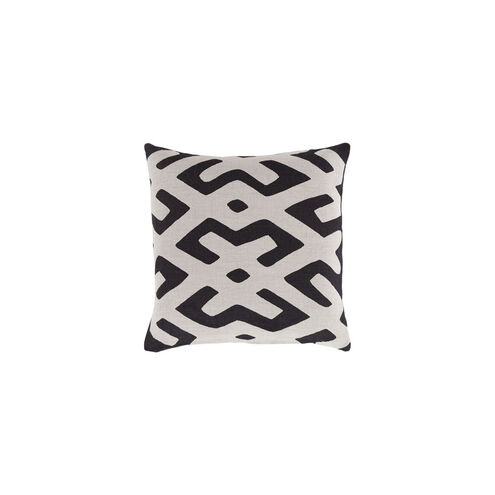 Nairobi 18 X 18 inch Light Gray and Black Throw Pillow