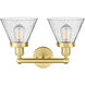 Cone 2 Light 15.5 inch Satin Gold Bath Vanity Light Wall Light in Seedy