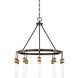 Campbell 10 Light 28 inch Vintage Black with Warm Brass Chandelier Ceiling Light
