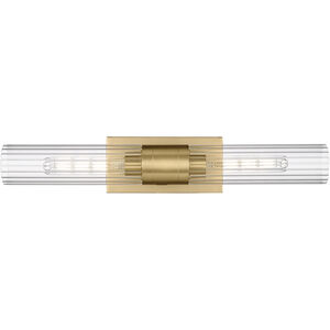 Empire 2 Light 24.75 inch Brushed Brass Bath Vanity Light Wall Light in Clear Glass
