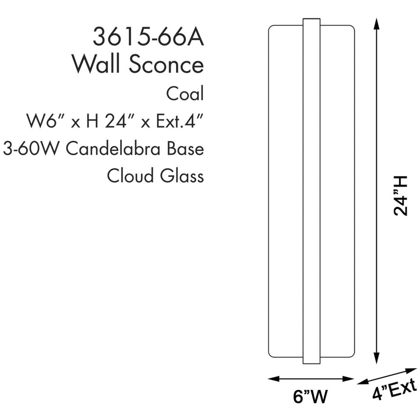 Cloud Break 3 Light 6 inch Coal ADA Wall Sconce Wall Light