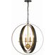 Luna 6 Light 21 inch English Bronze and Antique Gold Chandelier Ceiling Light