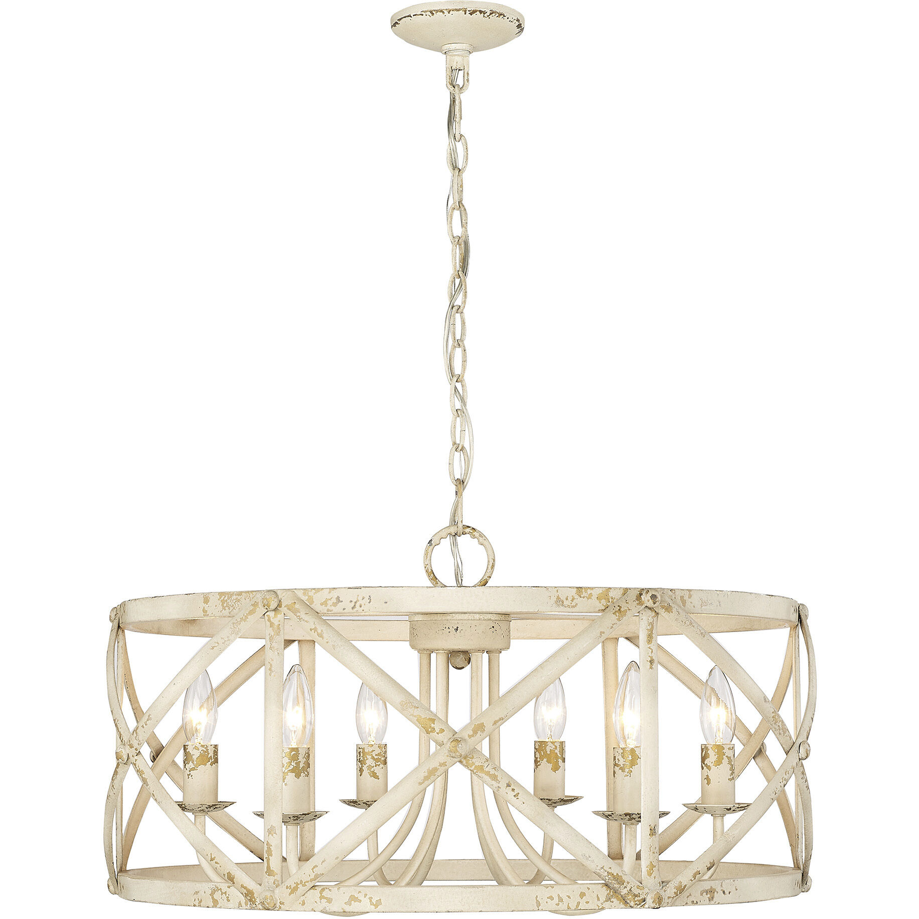 Alcott 6 Light 26.13 inch Antique Ivory Chandelier Ceiling Light