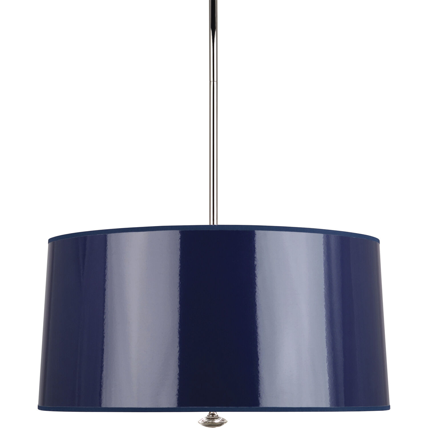 Penelope 3 Light 13.25 inch Polished Nickel Pendant Ceiling Light in Navy Ceramik With Silver Mylar