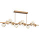 Luna LED 72 inch Novel Brass Chandelier Ceiling Light in 2700K LED, Geo Inner - Amber Outer, Twisted Branch