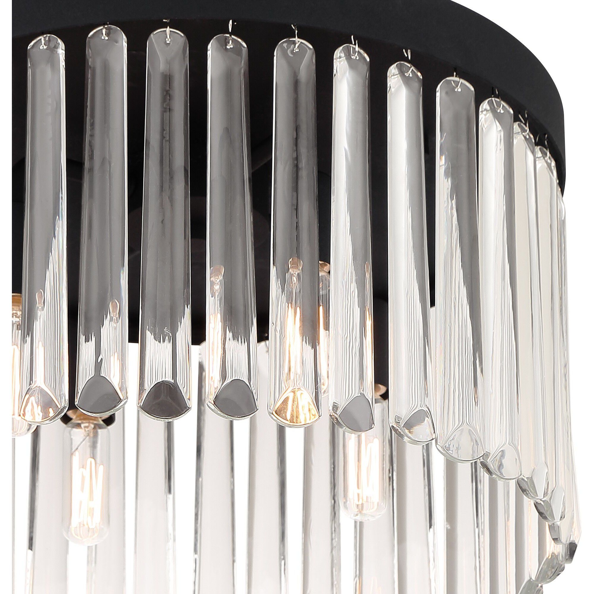 Emory 4 Light 15 inch Black Forged Flush/Semi Flush Ceiling Light