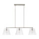 Baker 3 Light 44.5 inch Brushed Nickel Island Ceiling Light