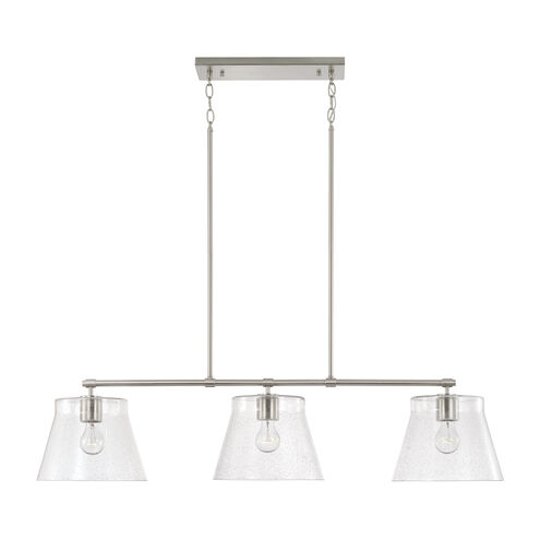 Baker 3 Light 44.5 inch Brushed Nickel Island Ceiling Light