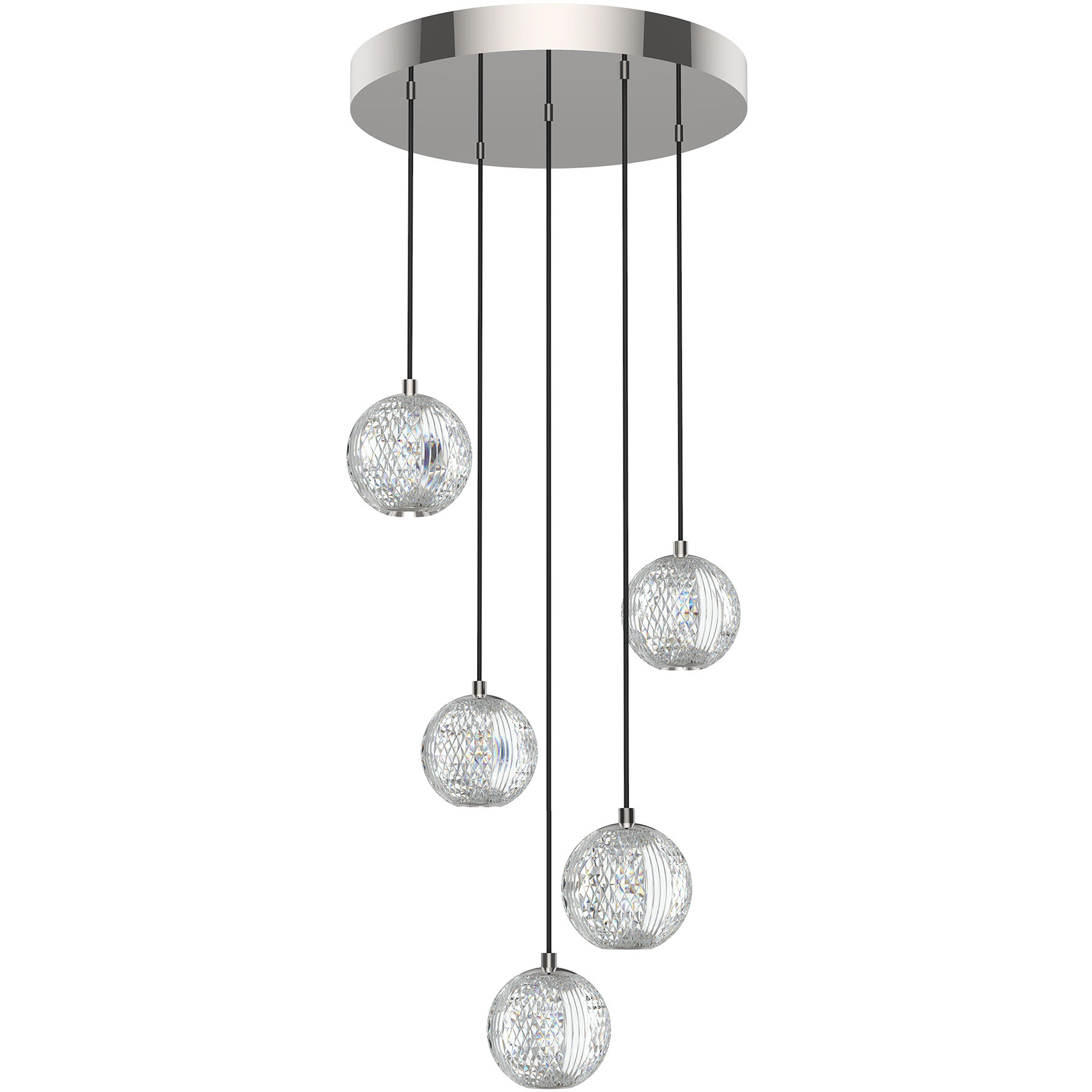 Marni Multi Pendant Ceiling Light in Polished Nickel