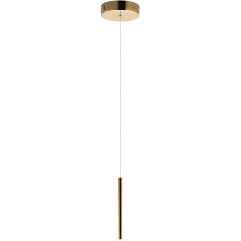 Flute LED 1 inch Rose Gold Mini Pendant Ceiling Light