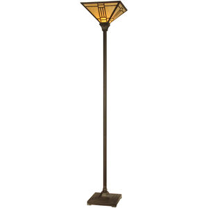 Evelyn 71 inch 100.00 watt Mica Bronze Torchiere Floor Lamp Portable Light