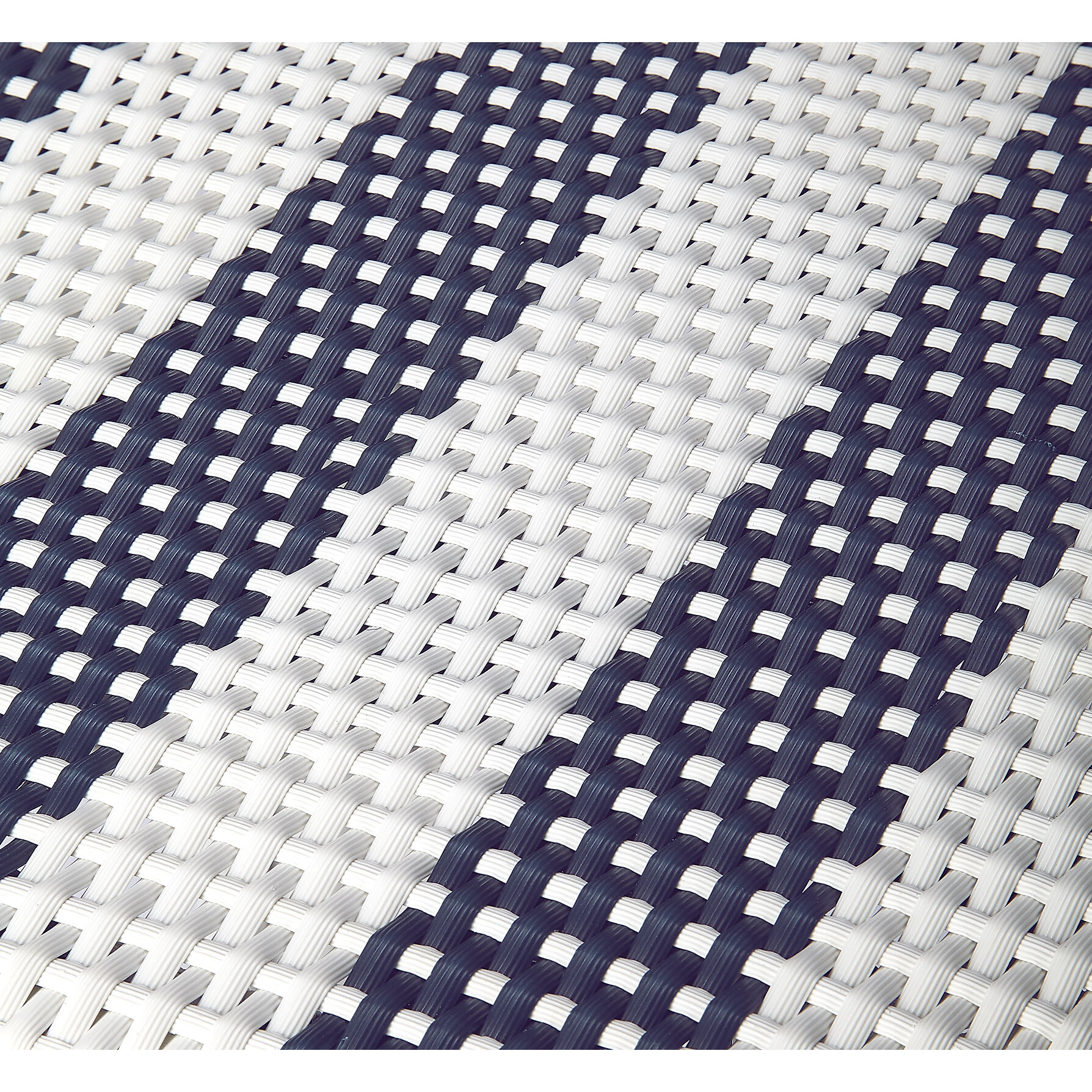 Tobias Round Rattan 30" Bar Stool in White and Navy Stripe