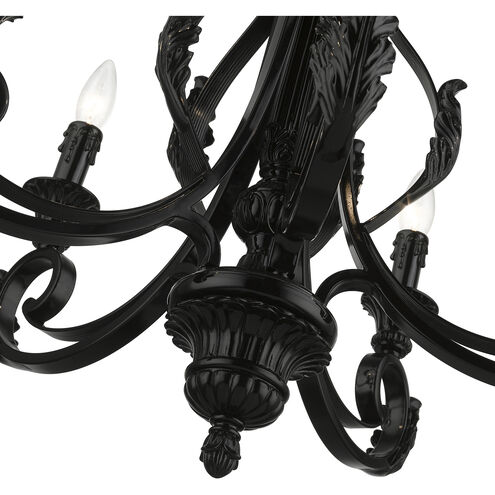 Valencia 5 Light 25 inch Shiny Black Chandelier Ceiling Light
