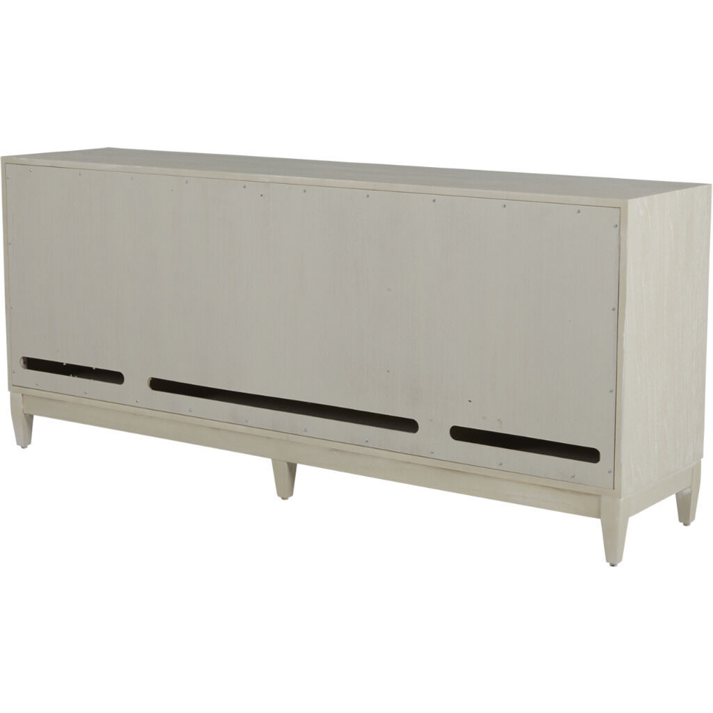 Tilden Cerused White / Antique Bronze / Antique Mirror Cabinet