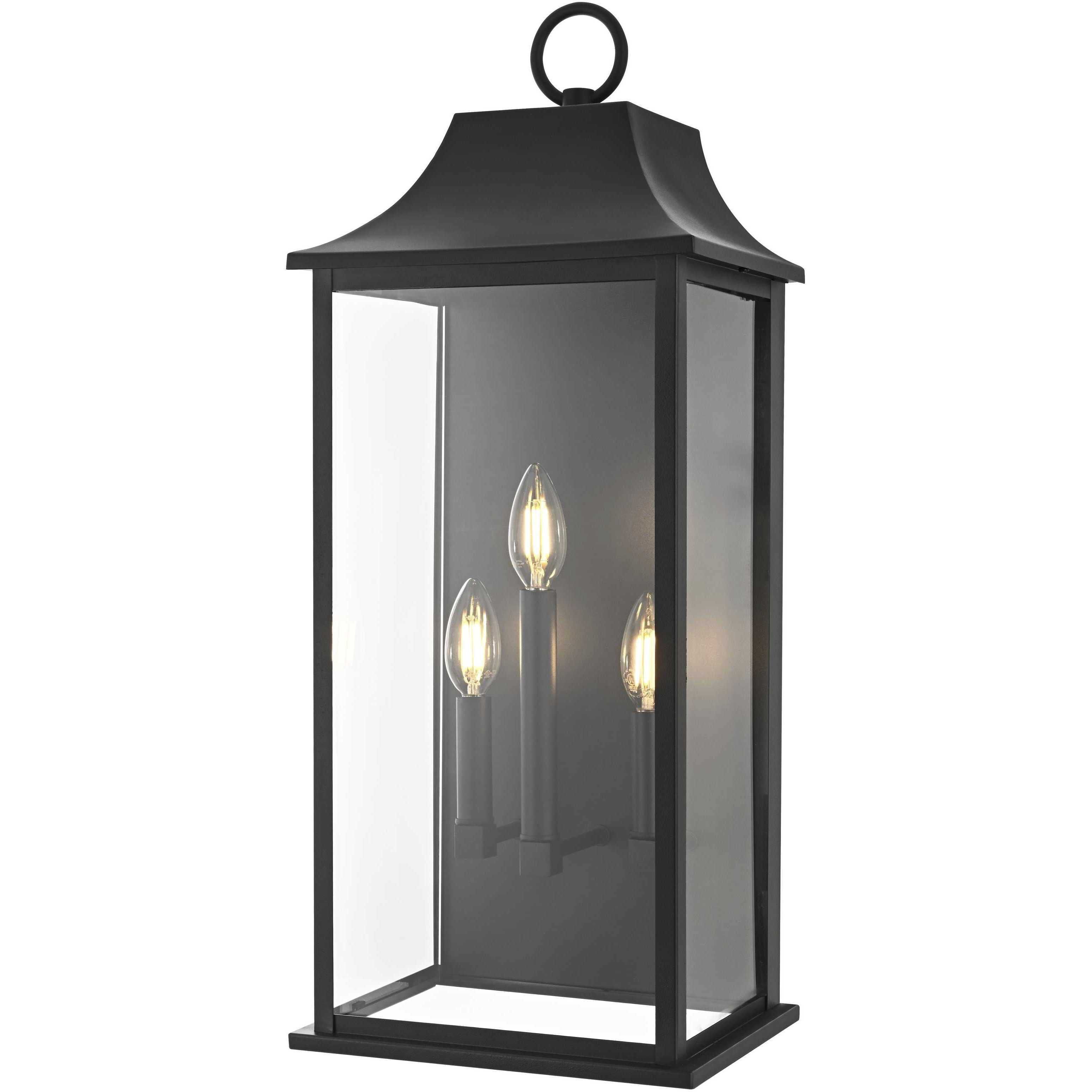 Shepard 3 Light 25 inch Black Outdoor Wall Sconce