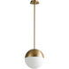 Mondo 1 Light 12 inch Aged Brass Pendant Ceiling Light