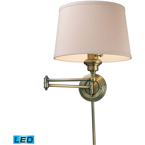 Englishman Bay 25 inch 9.5 watt Antique Brass Swingarm Sconce Wall Light