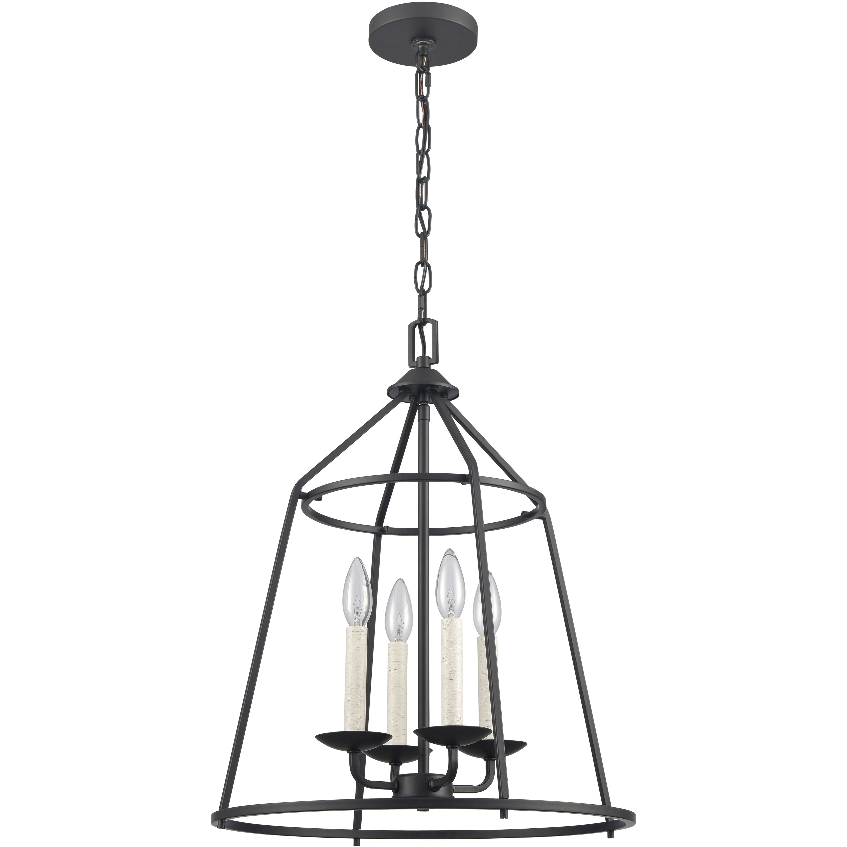 Ellisville 4 Light 17.25 inch Matte Black Chandelier Ceiling Light