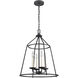 Ellisville 4 Light 17.25 inch Matte Black Chandelier Ceiling Light
