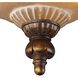 Restoration 3 Light 12 inch Antique Golden Bronze Semi Flush Mount Ceiling Light