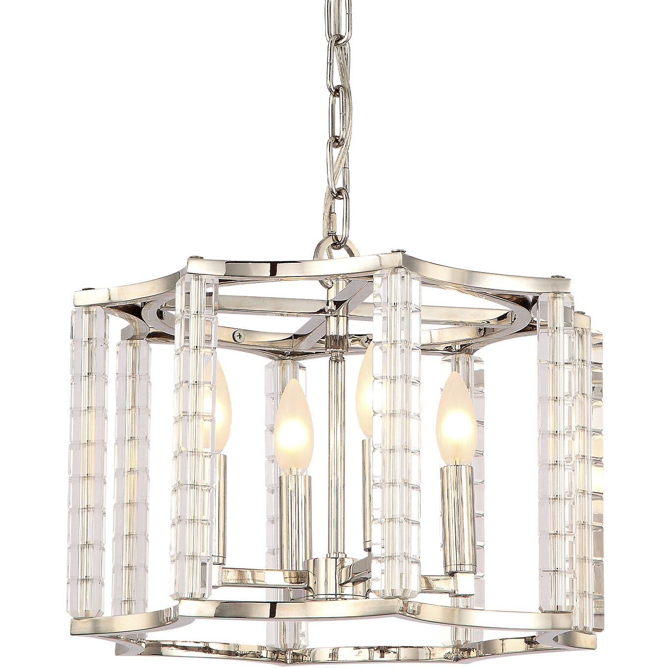 Carson 4 Light 16 inch Polished Nickel Chandelier Ceiling Light