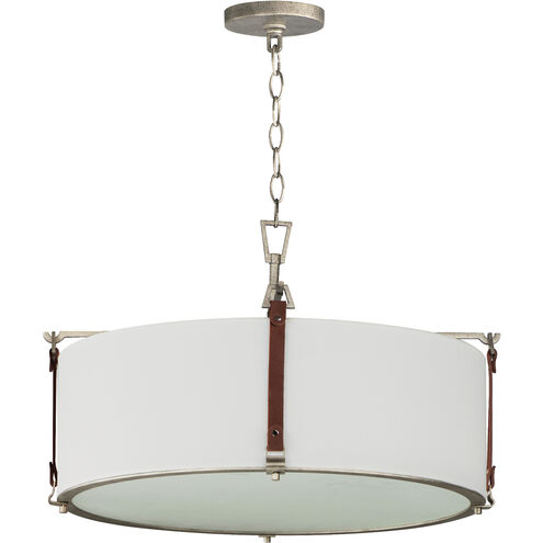 Sausalito 4 Light 24 inch Weathered Zinc / Brown Suede Multi-Light Pendant Ceiling Light