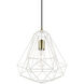 Knox 1 Light 12 inch Textured White with Antique Brass Accents Pendant Ceiling Light