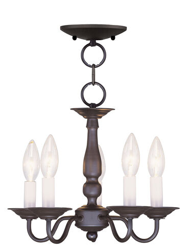 Williamsburgh 5 Light 13 inch Bronze Convertible Mini Chandelier/Ceiling Mount Ceiling Light