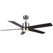 Rhonda 52 inch Brushed Nickel with Brown Blades Ceiling Fan