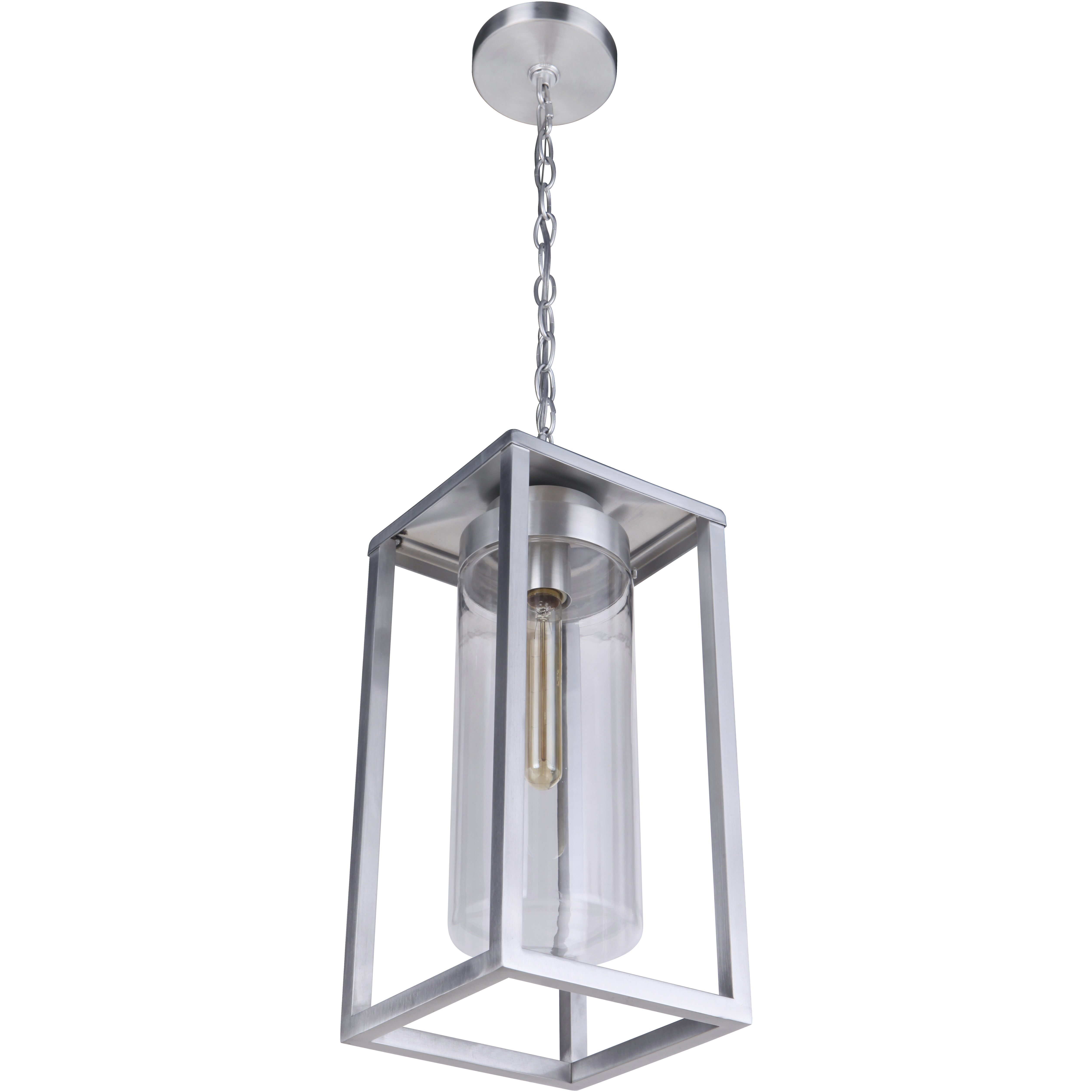 Neo 1 Light 8 inch Satin Aluminum Outdoor Pendant