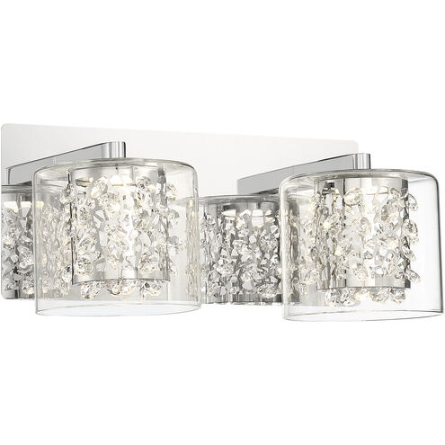 Wild Gems LED 13 inch Chrome Bath Wall Light