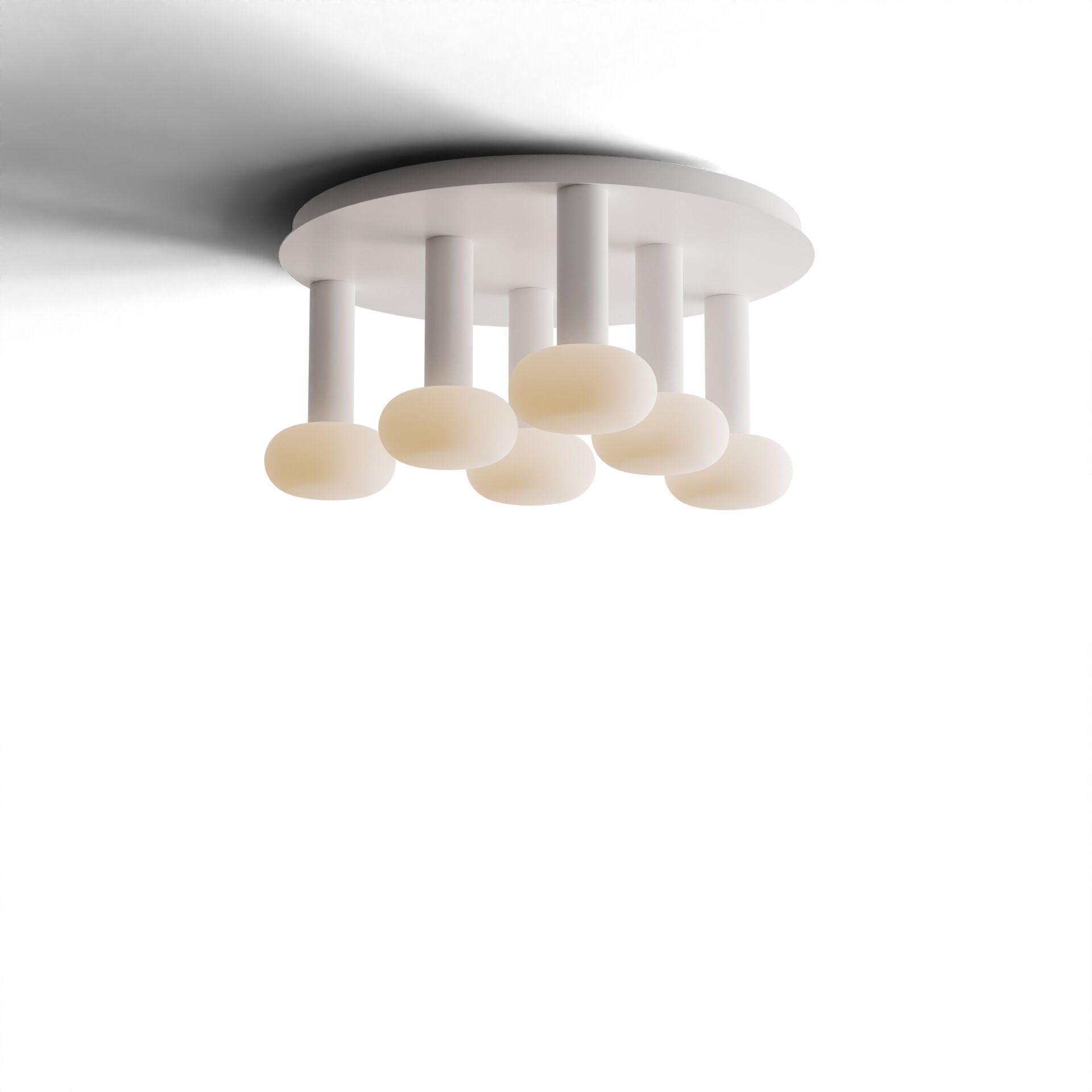 Combi LED 18 inch Matte White Pendant Ceiling Light, Suspension / Flush Mount 2-in-1