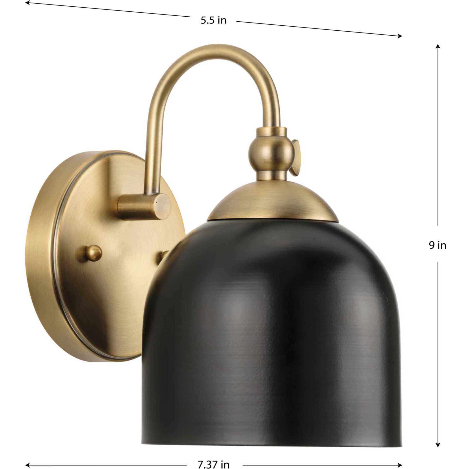 Dalton 1 Light 7 inch Vintage Brass Bath Vanity Wall Light