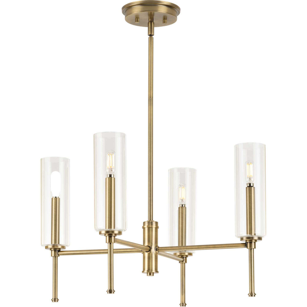 Elara 4 Light 23 inch Vintage Brass Chandelier Ceiling Light