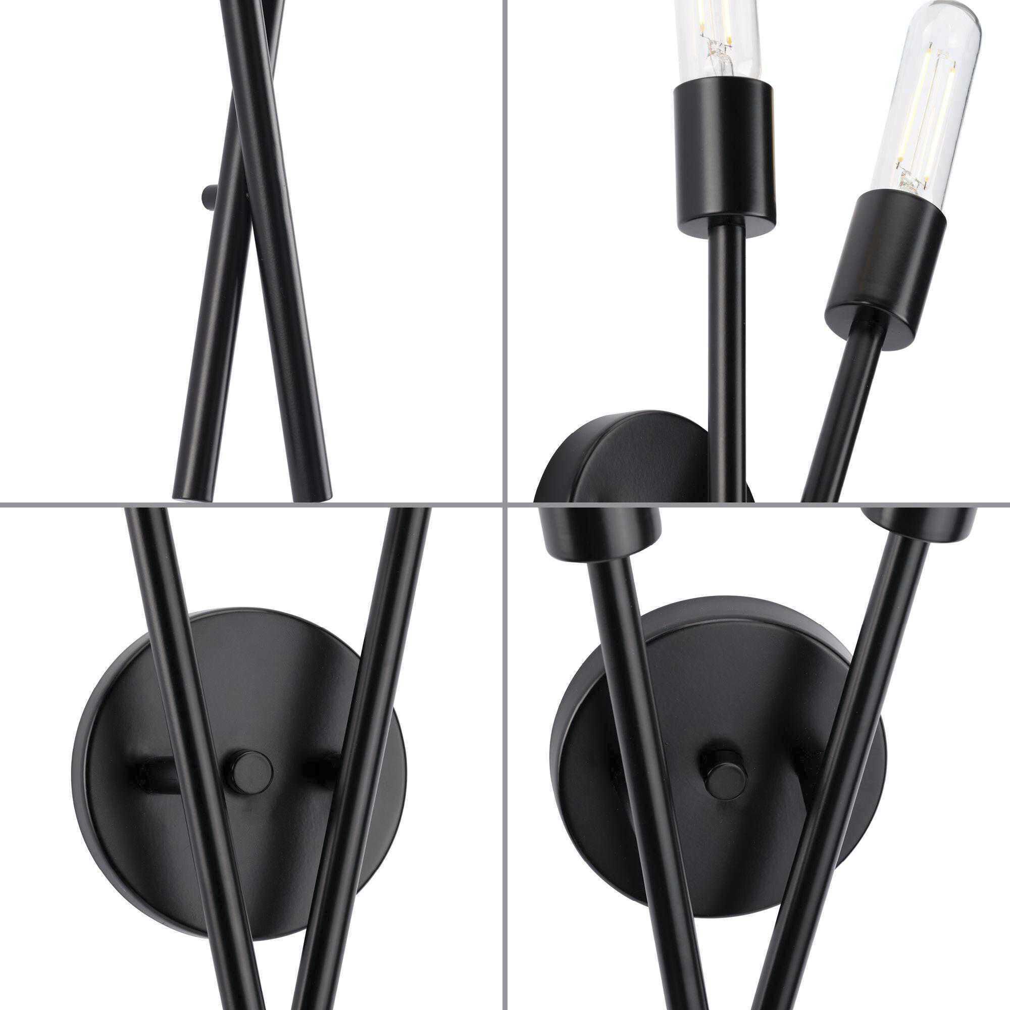 Astra 2 Light Matte Black Wall Bracket Wall Light, Design Series