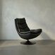 Dante Santosa Matte Black and Black Powder Coat Swivel Chair