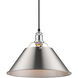 Orwell 1 Light 14 inch Chrome Pendant Ceiling Light in Pewter, Large