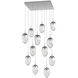 Meteo LED LED Classic Silver Chandelier Ceiling Light, Square Multi-Pendant