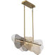 Grotto 1 Light 39.5 inch Antique Brass Linear Chandelier Ceiling Light